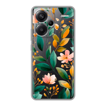 Силиконовый чехол на Xiaomi Redmi Note 13 Pro Plus с принтом Цветы паттерн Силиконовый чехол на Xiaomi Redmi Note 13 Pro Plus с принтом Цветы паттерн