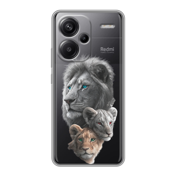 Силиконовый чехол на Xiaomi Redmi Note 13 Pro Plus с принтом Львы Силиконовый чехол на Xiaomi Redmi Note 13 Pro Plus с принтом Львы