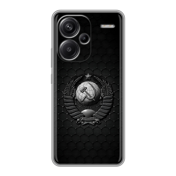 Силиконовый чехол на Xiaomi Redmi Note 13 Pro Plus с принтом Герб Флаг СССР Силиконовый чехол на Xiaomi Redmi Note 13 Pro Plus с принтом Герб Флаг СССР