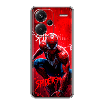 Силиконовый чехол на Xiaomi Redmi Note 13 Pro Plus с принтом Spiderman Человек паук