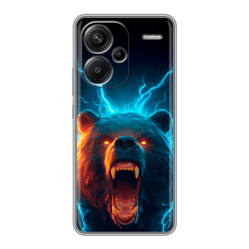 Силиконовый чехол на Xiaomi Redmi Note 13 Pro Plus с принтом Медведь Силиконовый чехол на Xiaomi Redmi Note 13 Pro Plus с принтом Медведь