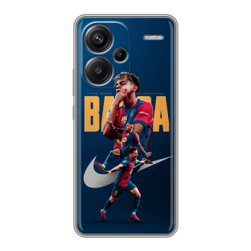 Силиконовый чехол на Xiaomi Redmi Note 13 Pro Plus с принтом Барселона Barca Yamal Силиконовый чехол на Xiaomi Redmi Note 13 Pro Plus с принтом Барселона Barca Yamal