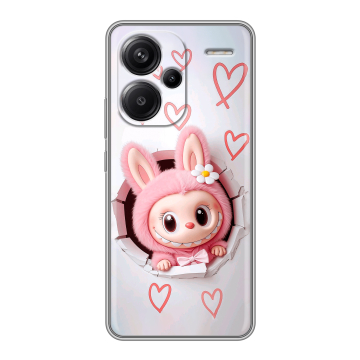 Силиконовый чехол на Xiaomi Redmi Note 13 Pro Plus с принтом Labubu Лабубу Силиконовый чехол на Xiaomi Redmi Note 13 Pro Plus с принтом Labubu Лабубу