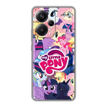 Силиконовый чехол на Xiaomi Redmi Note 13 Pro Plus с принтом My little pony Дружба чудо Силиконовый чехол на Xiaomi Redmi Note 13 Pro Plus с принтом My little pony Дружба чудо