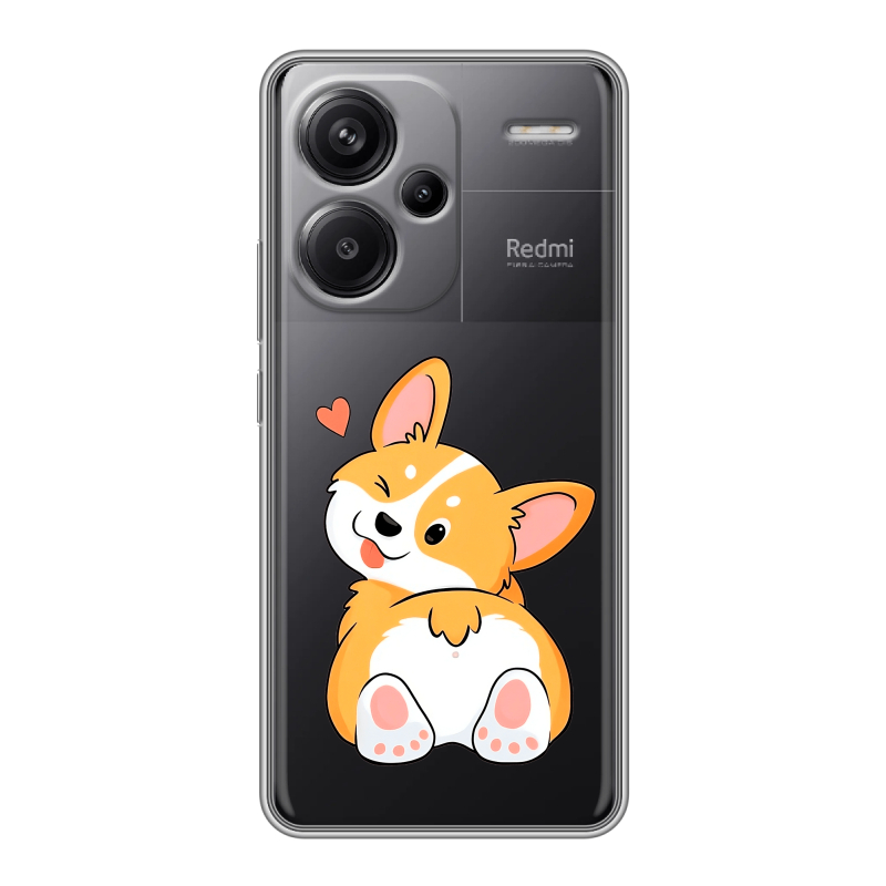 Силиконовый чехол на Xiaomi Redmi Note 13 Pro Plus с принтом Корги Силиконовый чехол на Xiaomi Redmi Note 13 Pro Plus с принтом Корги