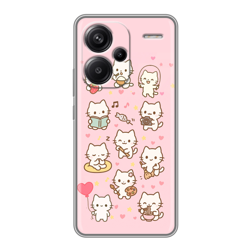 Силиконовый чехол на Xiaomi Redmi Note 13 Pro Plus с принтом Hello Kitty Хелоу Кити Силиконовый чехол на Xiaomi Redmi Note 13 Pro Plus с принтом Hello Kitty Хелоу Кити