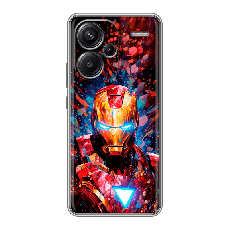 Силиконовый чехол на Xiaomi Redmi Note 13 Pro Plus с принтом Железный человек Ironman Силиконовый чехол на Xiaomi Redmi Note 13 Pro Plus с принтом Железный человек Ironman