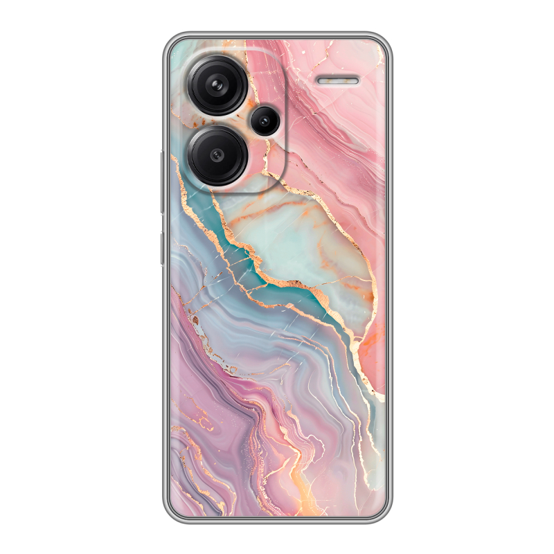 Силиконовый чехол на Xiaomi Redmi Note 13 Pro Plus с принтом розовый мрамор Силиконовый чехол на Xiaomi Redmi Note 13 Pro Plus с принтом розовый мрамор