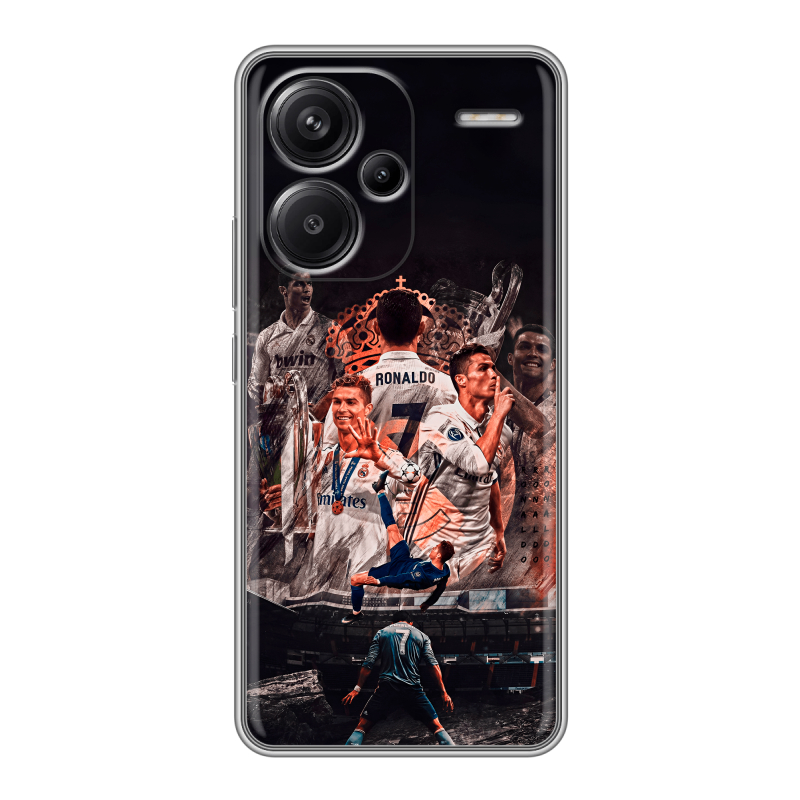 Силиконовый чехол на Xiaomi Redmi Note 13 Pro Plus с принтом Реал Роналдо Real Ronaldo Силиконовый чехол на Xiaomi Redmi Note 13 Pro Plus с принтом Реал Роналдо Real Ronaldo