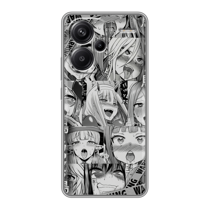 Силиконовый чехол на Xiaomi Redmi Note 13 Pro Plus с принтом Ahegao Ахегао Аниме Силиконовый чехол на Xiaomi Redmi Note 13 Pro Plus с принтом Ahegao Ахегао Аниме