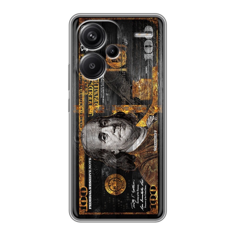 Силиконовый чехол на Xiaomi Redmi Note 13 Pro Plus с принтом Доллар деньги Силиконовый чехол на Xiaomi Redmi Note 13 Pro Plus с принтом Доллар деньги