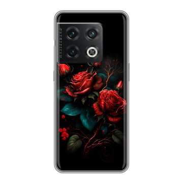 Силиконовый чехол на OnePlus 10 Pro с принтом Розы красные