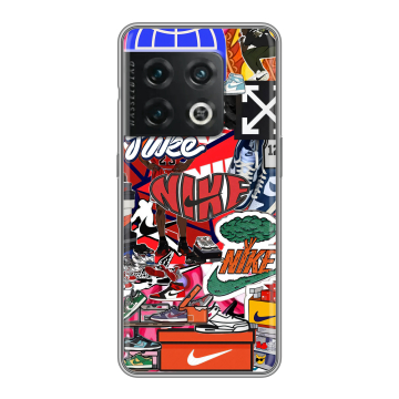 Силиконовый чехол на OnePlus 10 Pro с принтом Найк Nike яркий