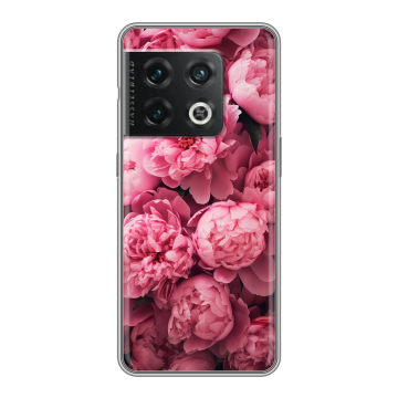Силиконовый чехол на OnePlus 10 Pro с принтом цветы пионы