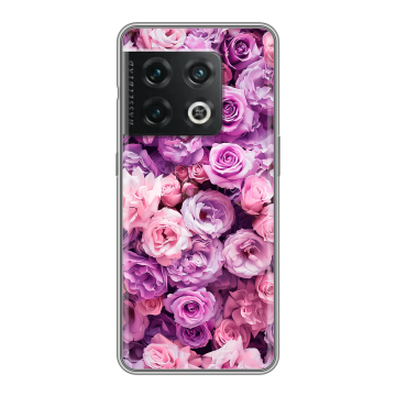Силиконовый чехол на OnePlus 10 Pro с принтом лавандовые розы
