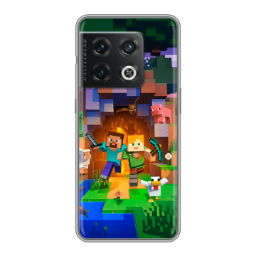 Силиконовый чехол на OnePlus 10 Pro с принтом Майнкрафт Minecraft