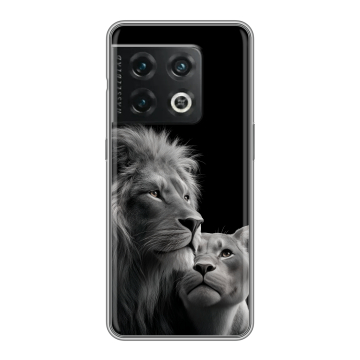 Силиконовый чехол на OnePlus 10 Pro с принтом Лев кошки