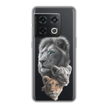 Силиконовый чехол на OnePlus 10 Pro с принтом Львы