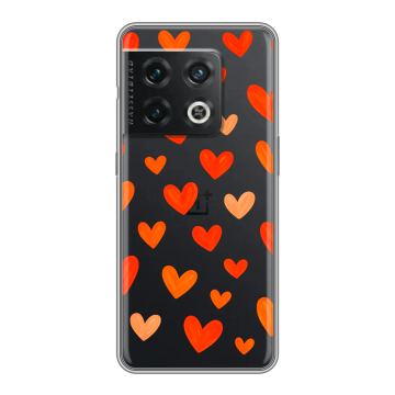 Силиконовый чехол на OnePlus 10 Pro с принтом Сердечки