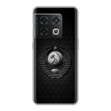Силиконовый чехол на OnePlus 10 Pro с принтом Герб Флаг СССР