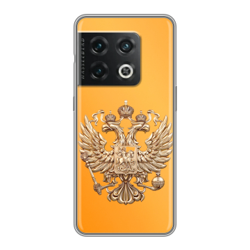 Силиконовый чехол на OnePlus 10 Pro с принтом Герб Флаг России