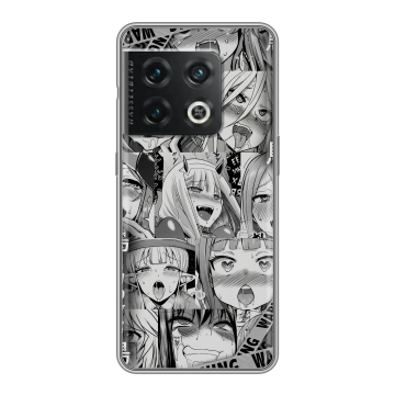 Силиконовый чехол на OnePlus 10 Pro с принтом Ahegao Ахегао Аниме