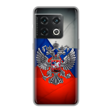 Силиконовый чехол на OnePlus 10 Pro с принтом Флаг России