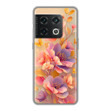 Силиконовый чехол на OnePlus 10 Pro с принтом Цветы и бабочки