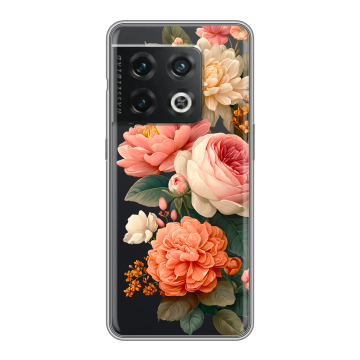Силиконовый чехол на OnePlus 10 Pro с принтом цветы