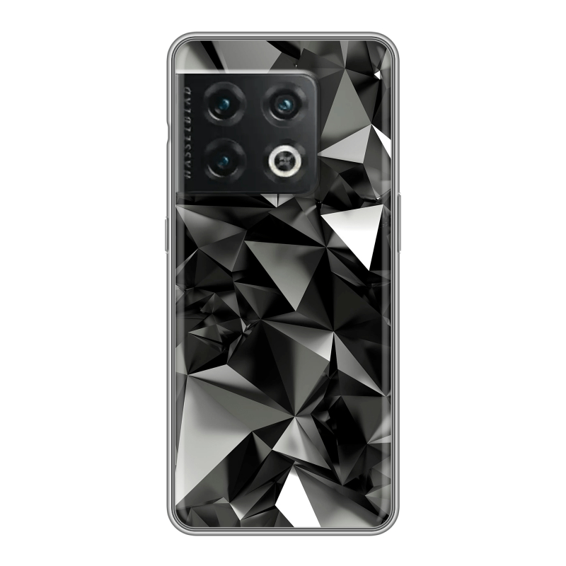 Силиконовый чехол на OnePlus 10 Pro с принтом Черные кристаллы Силиконовый чехол на OnePlus 10 Pro с принтом Черные кристаллы