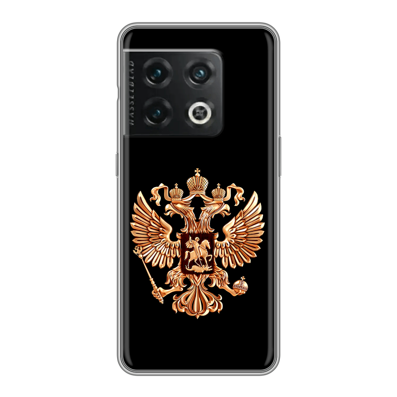 Силиконовый чехол на OnePlus 10 Pro с принтом Герб России золотой Силиконовый чехол на OnePlus 10 Pro с принтом Герб России золотой