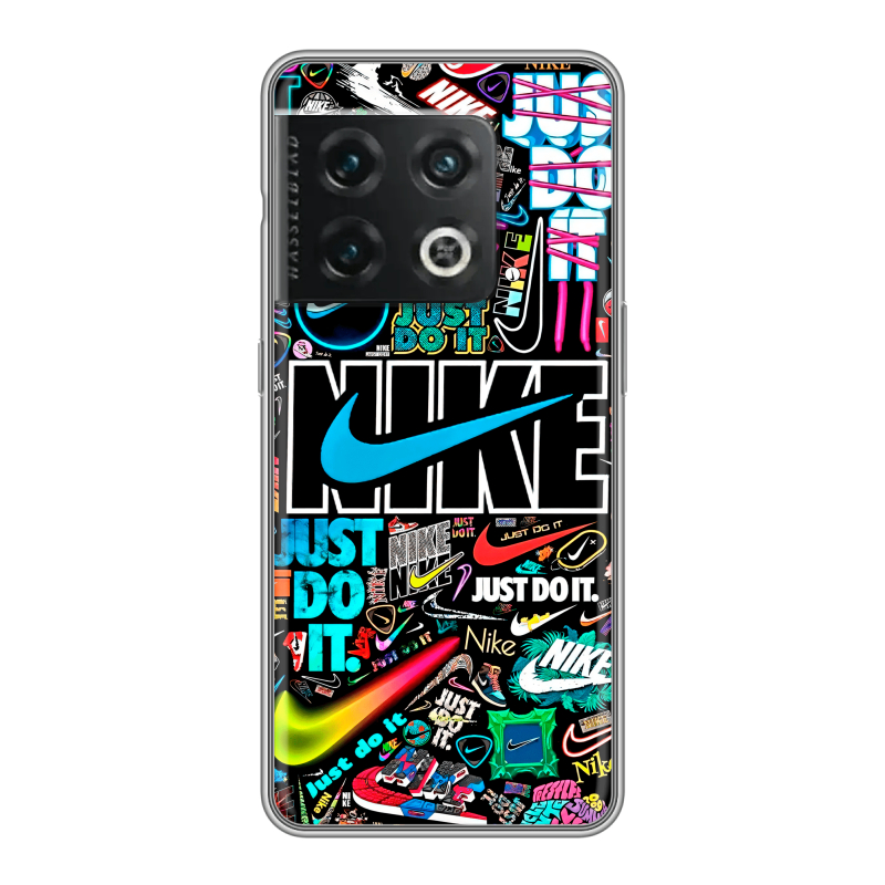 Силиконовый чехол на OnePlus 10 Pro с принтом найк nike черный Силиконовый чехол на OnePlus 10 Pro с принтом найк nike черный