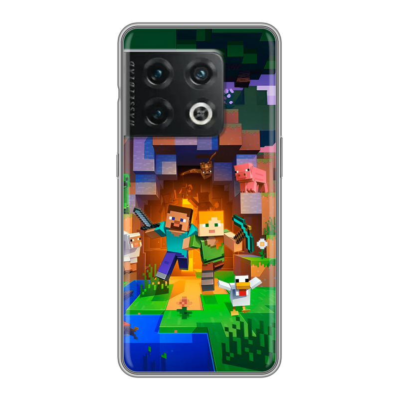 Силиконовый чехол на OnePlus 10 Pro с принтом Майнкрафт Minecraft Силиконовый чехол на OnePlus 10 Pro с принтом Майнкрафт Minecraft