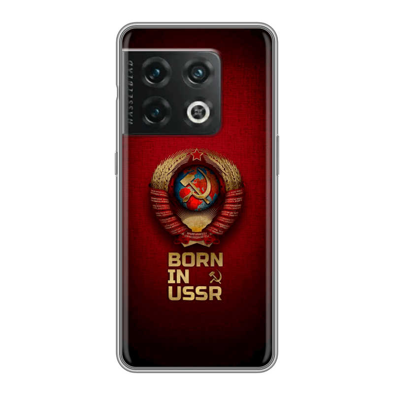 Силиконовый чехол на OnePlus 10 Pro с принтом Флаг Герб СССР Силиконовый чехол на OnePlus 10 Pro с принтом Флаг Герб СССР