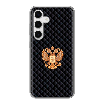 Силиконовый чехол на Samsung Galaxy S24 с принтом Герб России принт Силиконовый чехол на Samsung Galaxy S24 с принтом Герб России принт