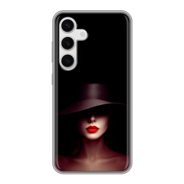Силиконовый чехол на Samsung Galaxy S24 с принтом Девушка в шляпе Силиконовый чехол на Samsung Galaxy S24 с принтом Девушка в шляпе