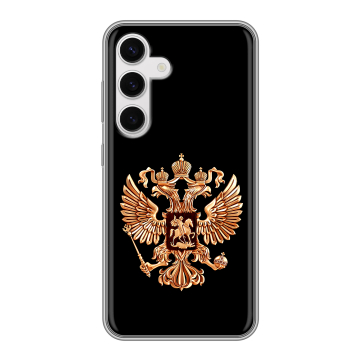 Силиконовый чехол на Samsung Galaxy S24 с принтом Герб России золотой Силиконовый чехол на Samsung Galaxy S24 с принтом Герб России золотой