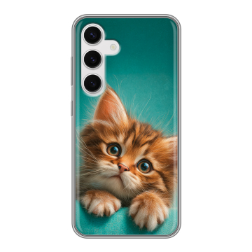 Силиконовый чехол на Samsung Galaxy S24 с принтом котенок Силиконовый чехол на Samsung Galaxy S24 с принтом котенок