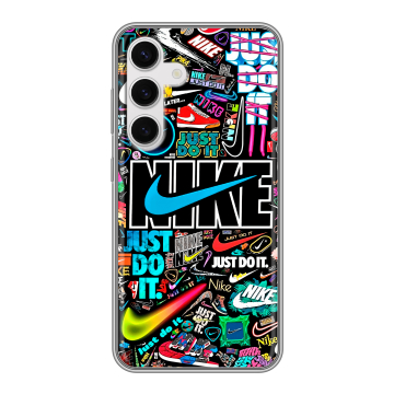 Силиконовый чехол на Samsung Galaxy S24 с принтом найк nike черный Силиконовый чехол на Samsung Galaxy S24 с принтом найк nike черный
