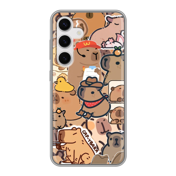 Силиконовый чехол на Samsung Galaxy S24 с принтом капибара Силиконовый чехол на Samsung Galaxy S24 с принтом капибара