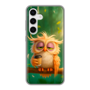 Силиконовый чехол на Samsung Galaxy S24 с принтом сова Силиконовый чехол на Samsung Galaxy S24 с принтом сова