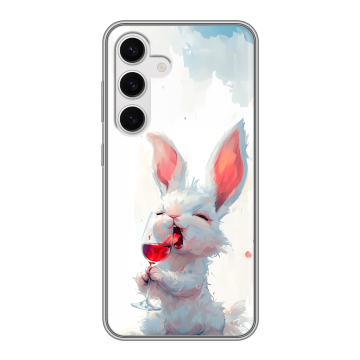 Силиконовый чехол на Samsung Galaxy S24 с принтом кролик зайчик Силиконовый чехол на Samsung Galaxy S24 с принтом кролик зайчик