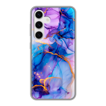 Силиконовый чехол на Samsung Galaxy S24 с принтом синий мрамор Силиконовый чехол на Samsung Galaxy S24 с принтом синий мрамор