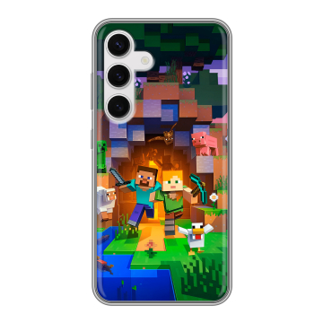 Силиконовый чехол на Samsung Galaxy S24 с принтом Майнкрафт Minecraft Силиконовый чехол на Samsung Galaxy S24 с принтом Майнкрафт Minecraft