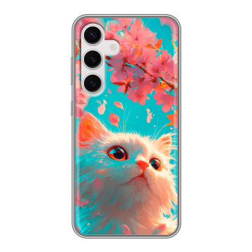 Силиконовый чехол на Samsung Galaxy S24 с принтом Красивый кот Силиконовый чехол на Samsung Galaxy S24 с принтом Красивый кот