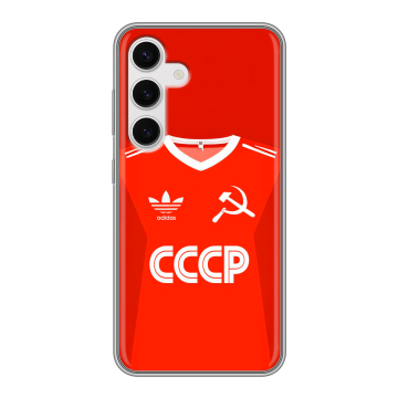 Силиконовый чехол на Samsung Galaxy S24 с принтом Флаг Герб СССР Силиконовый чехол на Samsung Galaxy S24 с принтом Флаг Герб СССР