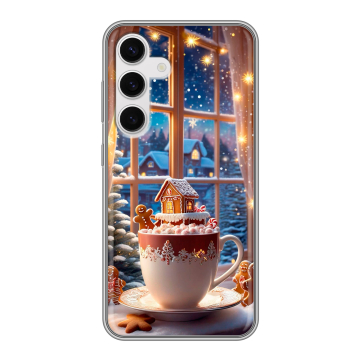 Силиконовый чехол на Samsung Galaxy S24 с принтом Новый год Силиконовый чехол на Samsung Galaxy S24 с принтом Новый год