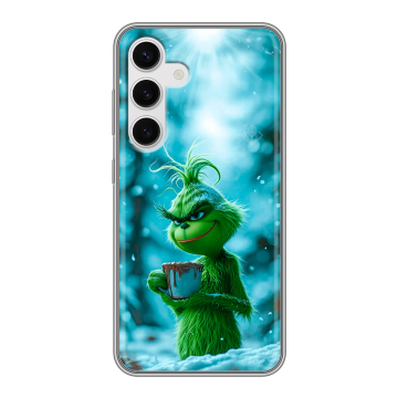 Силиконовый чехол на Samsung Galaxy S24 с принтом Новый год гринч Силиконовый чехол на Samsung Galaxy S24 с принтом Новый год гринч