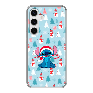Силиконовый чехол на Samsung Galaxy S24 с принтом Стич Новый год Силиконовый чехол на Samsung Galaxy S24 с принтом Стич Новый год