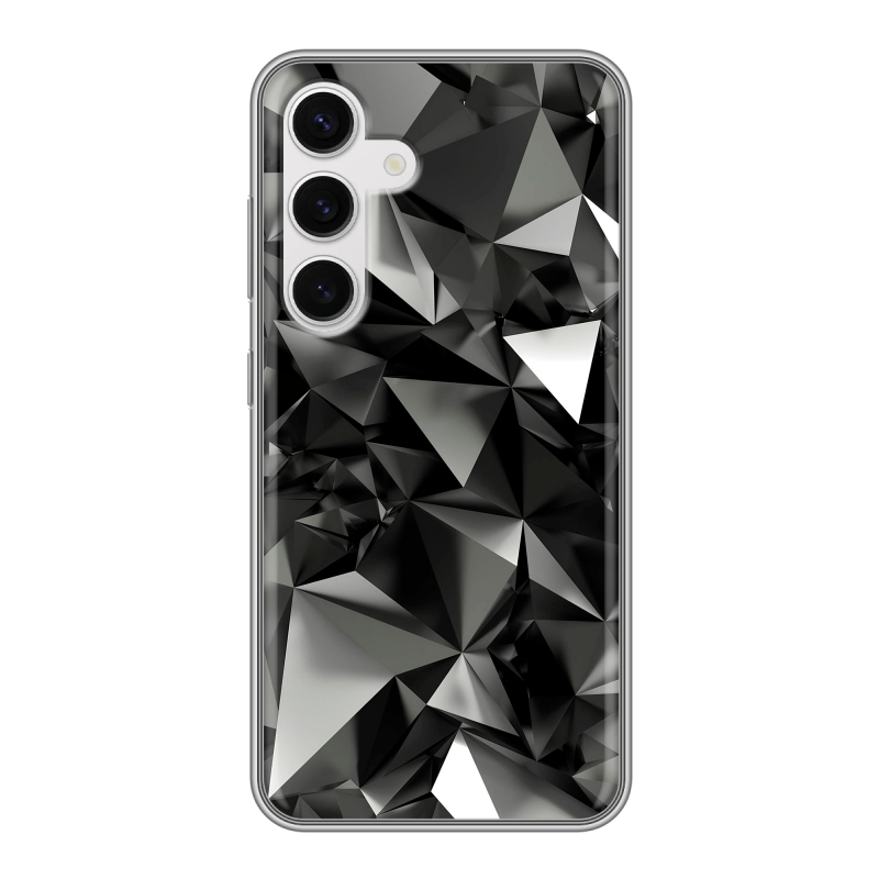 Силиконовый чехол на Samsung Galaxy S24 с принтом Черные кристаллы Силиконовый чехол на Samsung Galaxy S24 с принтом Черные кристаллы